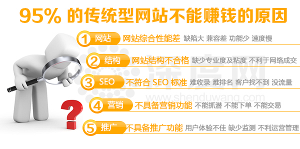 市場95%的傳統(tǒng)網站所存在的問題